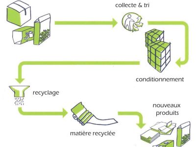 schéma recyclage cartonnettes